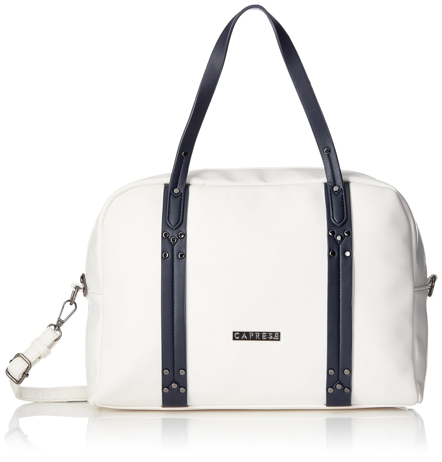 caprese kia women's satchel (white and navy) ()