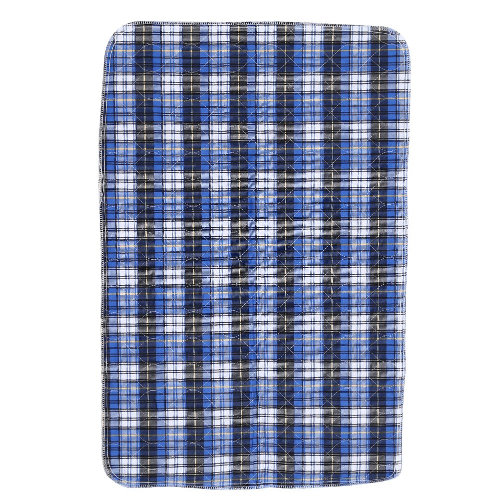 Washable Bed Pads Incontinence Urine Elder Mat Reusable Absorbent Pad Protector for Children Adults, 3-Layer Structure Thickened Waterproof Design(Blue Plaid)
