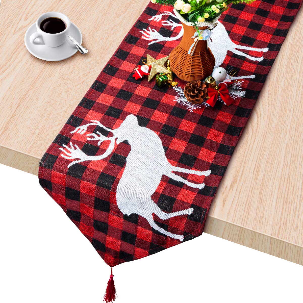 Best plaid and burlap table runner