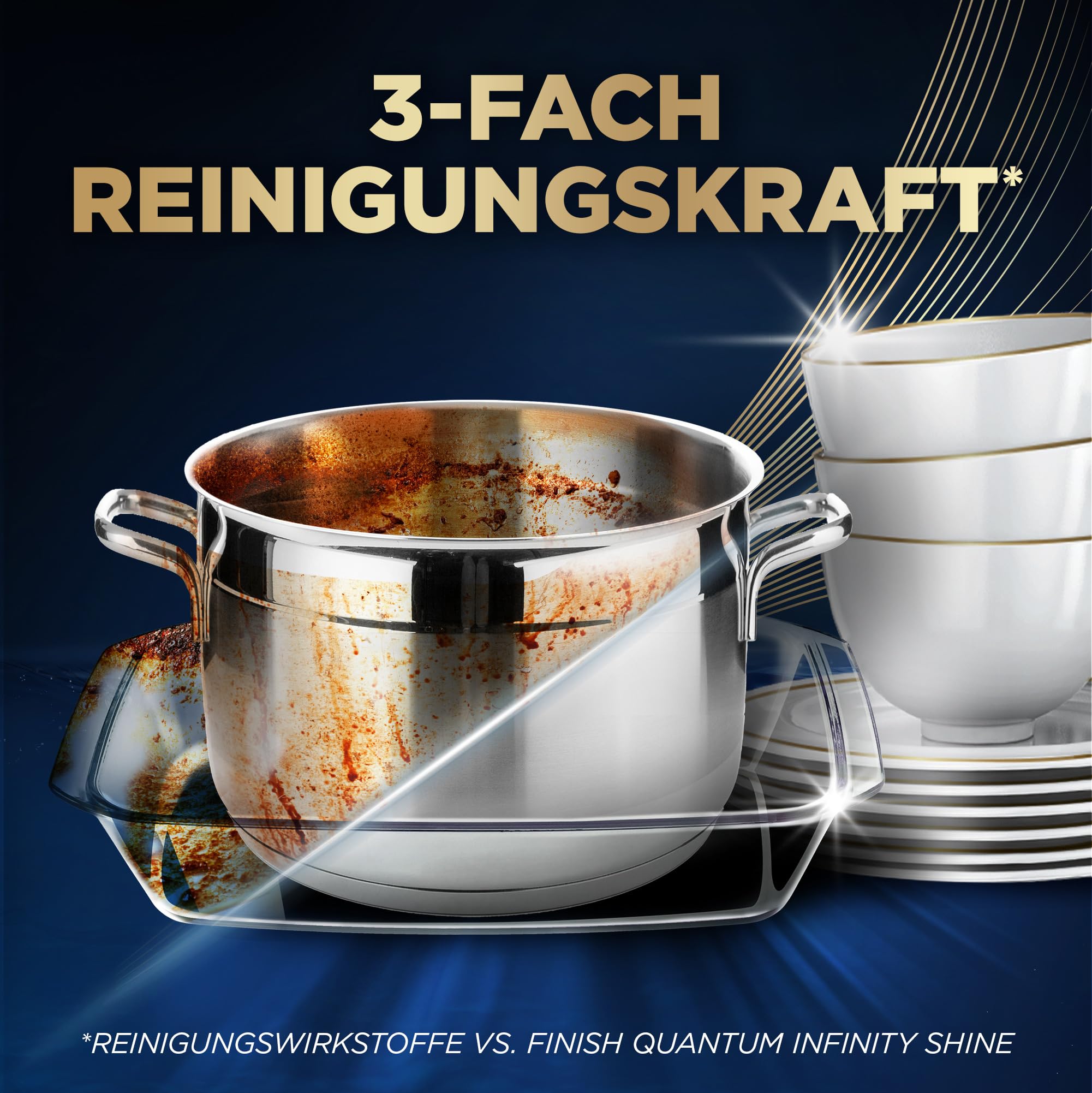 Finish Ultimate Plus Infinity Shine Spülmaschinentabs, Geschirrspültabs für intensive Reinigung, Fettlösekraft und Glanz mit Schutzschild, 73 Caps 4