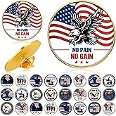 Cunno 12/24/48 Pcs Veteran Pins Bulk Veteran Gifts Patriotic American Flag Lapel Pins Brooch Decoration for Christmas Memorial Day Military Patriotic Army Souvenir Gifts