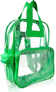green clear backpack