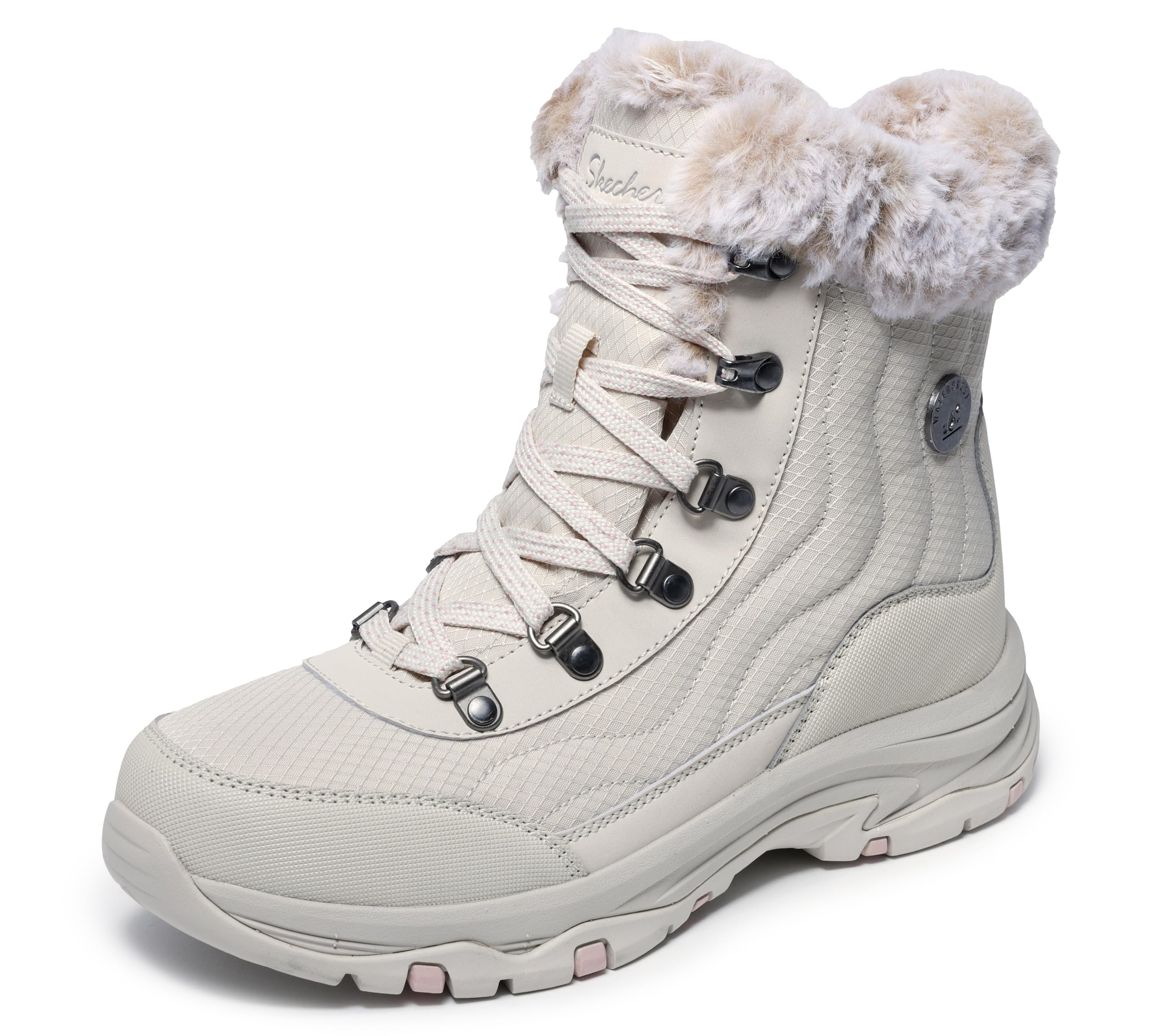 Skechers Women’s TREGO – STORMIE waterproof boot, Natural, 7.5 M