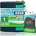 Breathe Naturally Universal Cut To Fit Carbon Activated Air Filter - Replacement Charcoal Filters - Pre Filter Carbon Sheet for Air Purifier, Vent Filters & More - Made in USA (Pack of 1, 6x48)