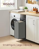 VASAGLE Laundry Basket 47 L Pull-Out Liner Shelf Steel Frame 42x28x75 view 3