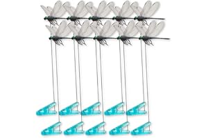 Lidengle Dragonfly Clips Black Dragon Fly Hat Clip Artificial Realistic 3D Dragonflies Garden Stakes Decor for Indoor Outdoor (10 Pcs)