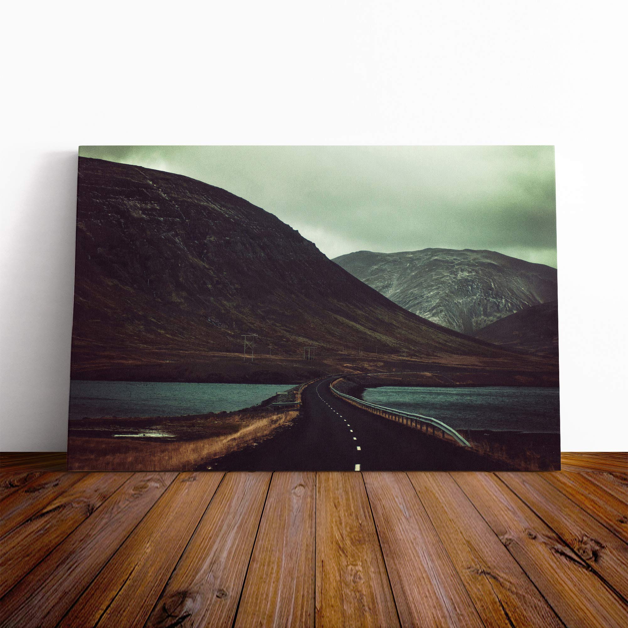 Landscape Road to Nowhere Canvas Print | Gallery Wrapped 30mm Frame Wall Art | 20x14 inches | Ready to Hang | Modern Landscape Picture | Living Room Bedroom Lounge Office