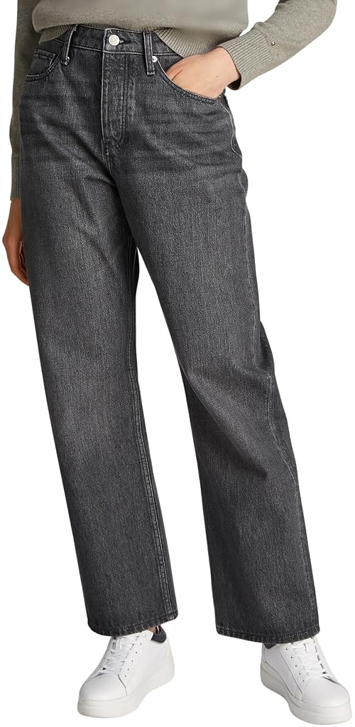 Tommy Hilfiger Women's Loose Straight NEA Wide Leg Jeans, Grey (NEA), 27W/30L