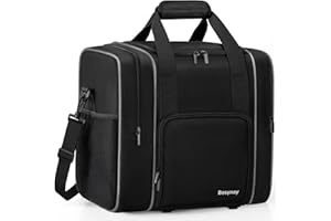 Bosynoy Bowling Ball Bag for Single Ball with Shoe Compartment, 1 Ball Bowling Tote Carrier Fits Shoes Up to Mens Size 14 with Padded Holder & Mutiple Pockets, Black