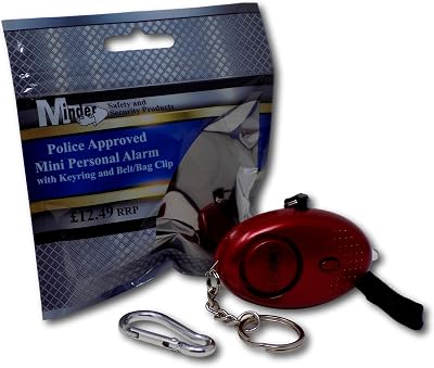 Minder 140db Police Approved Mini Alarm with Torch Keyring Red