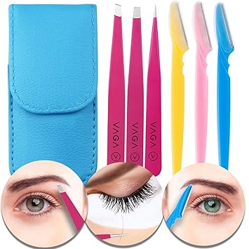 Amazon Com Vaga Set Of 3pcs Precise Tweezers Stainelss Steel
