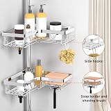 KEGII Chrome Telescopic Shower Caddy Corner 4 Tier Adjustable Stainless Steel view 3