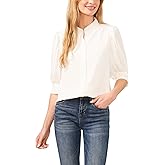 CeCe Womens Short Sleeve Hidden Placket Top