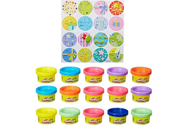 Play-Doh Party Bag, 15 Mini Play-Doh Cans for Kids Party Favors, Trick or Treat Toys, Classroom Prizes, Toys for 2 Year Olds