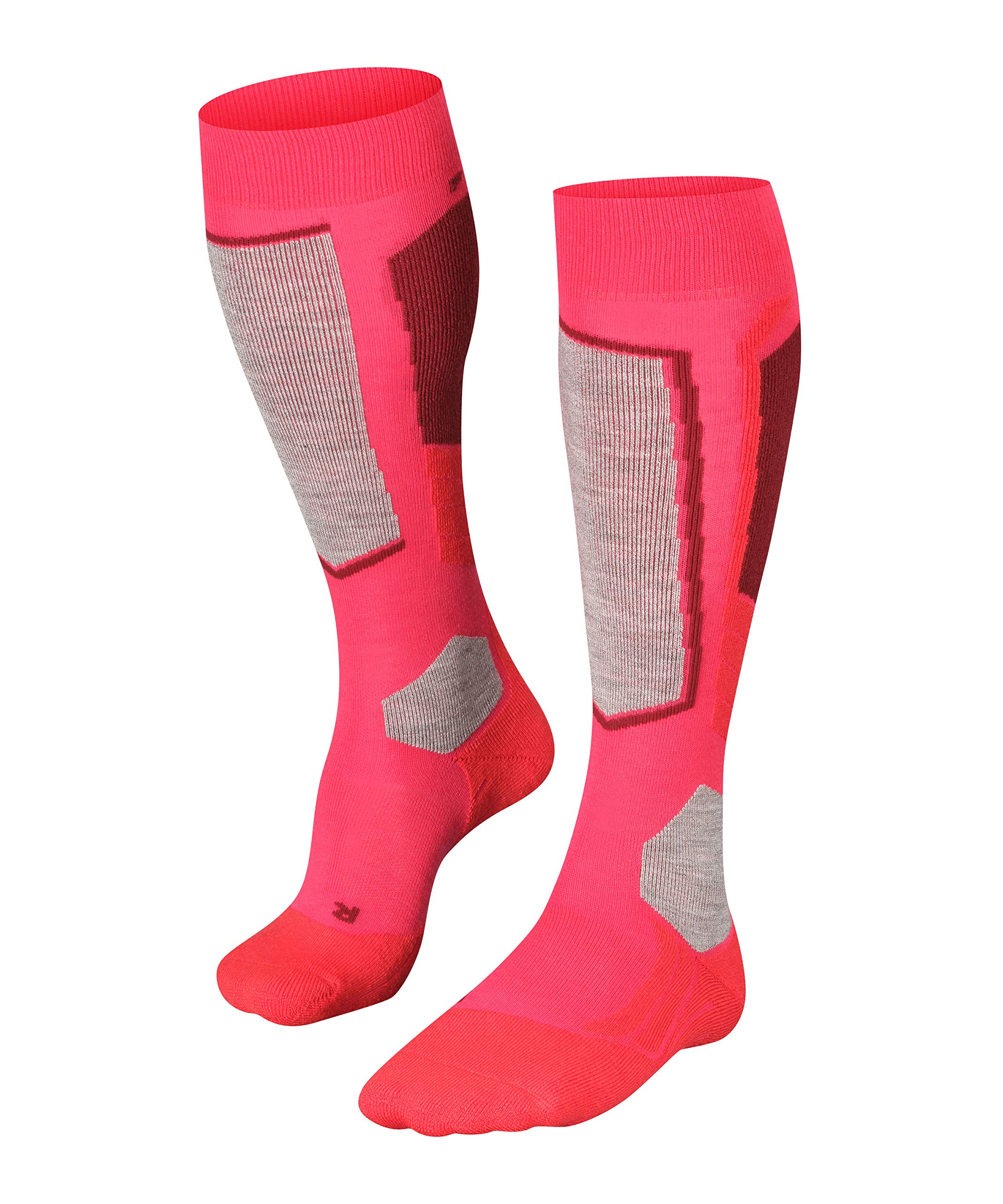 FALKE Women's SK2 Ski Socks, Merino Wool, Knee High, Medium Cushion, Breathable Quick Dry, Winter Athletic Sock, Pink (Rose 8680), 8-9, 1 Pair Image
