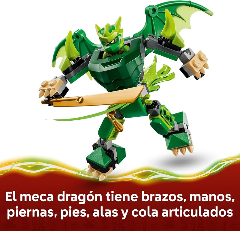 Ninjago Pack de Combate: Meca Dragón de Lloyd – Figura Articulada, 3 Minifiguras y Catanas de Juguete – Decoración para la Habitación Infantil – Regalo para Niños de 6+ Años – 71862
