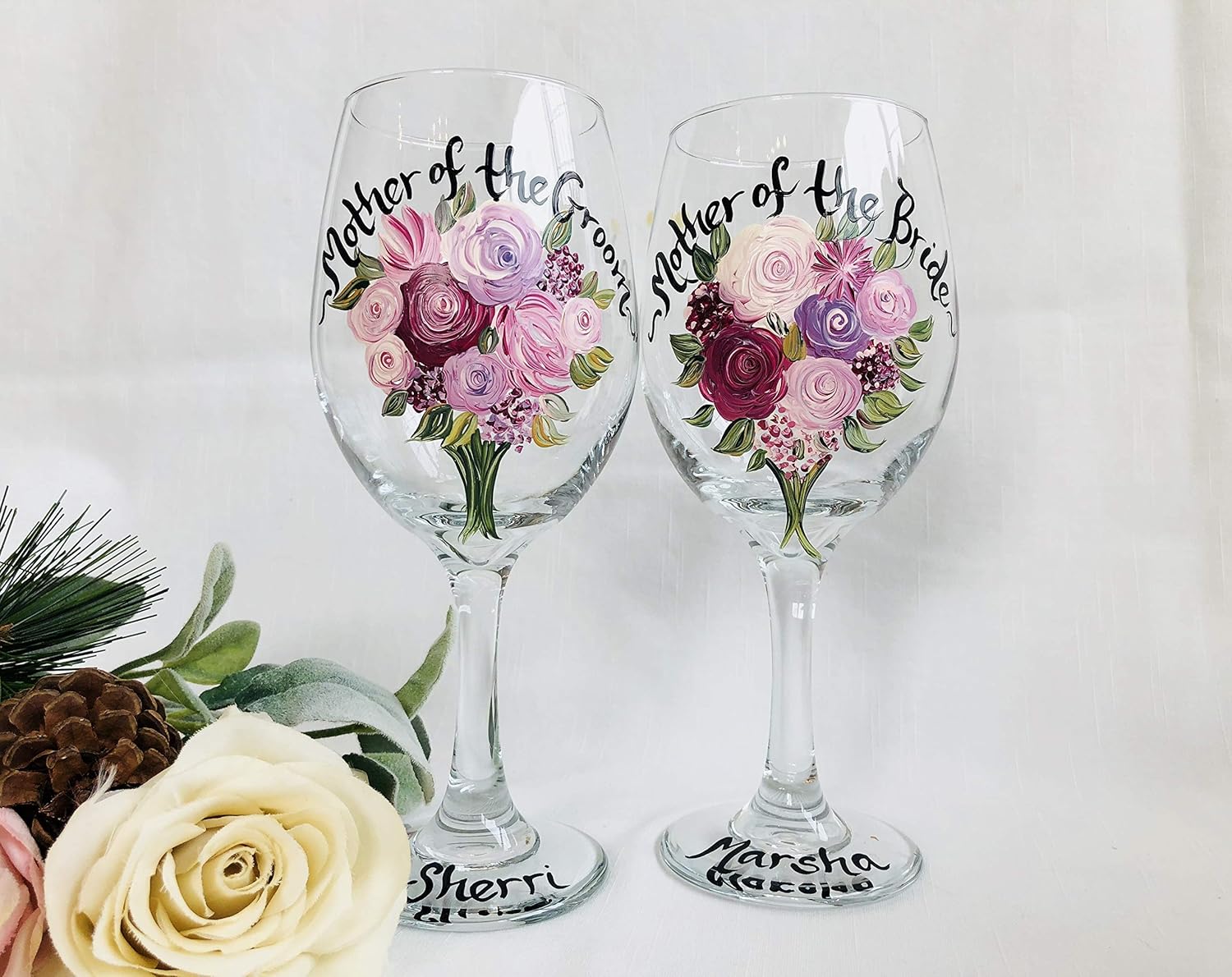 mother of the bride wine glass