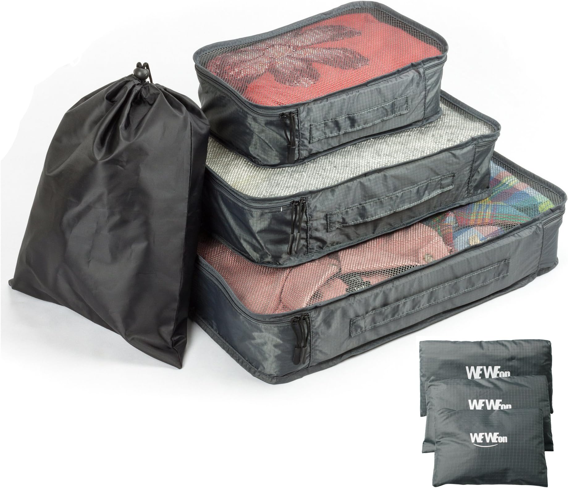 WEWEON Travel Packing Cubes Organizers-Packing Cubes Set with Laundry Bag