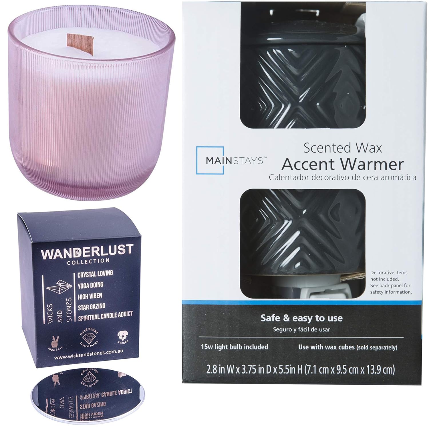 Amazon Com Accent Rosewood Wax Home Warmer With Wicks Stones