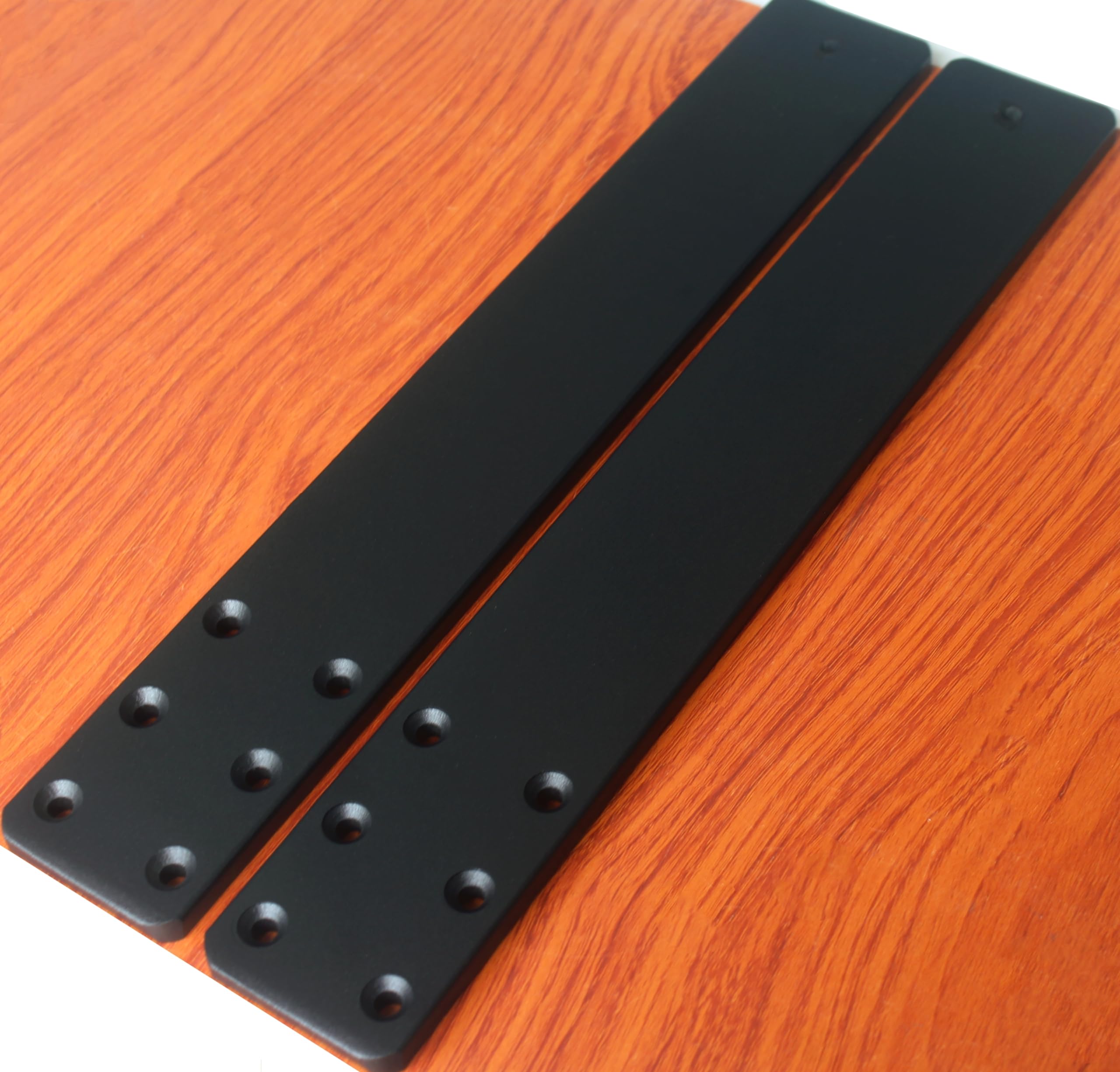 Photo 1 of 2 Pack L16 x W 2.5" 10mm Thick Hidden Countertop Support Brackets, Straight Steel Countertop Support Brackets Solid Floating Shelf Bracket for Countertops Frosted Black