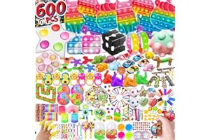 HHOBBY STARS (600 Pcs) Party Favors Sensory Fidget Toys Pack, School Classroom Rewards Goodie Bag Party Favors for Kids 4-8 8-12, Pinata Filler Carnival Prizes Stocking Stuffers Holiday Birthday