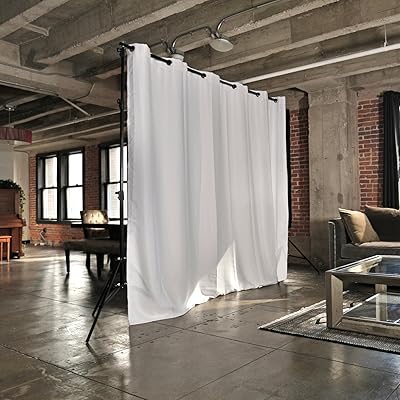 RoomDividersNow Premium Heavyweight Freestanding Room Divider Kit - Medium B, 9ft Tall x 12ft 6in - 25ft Wide Natural White