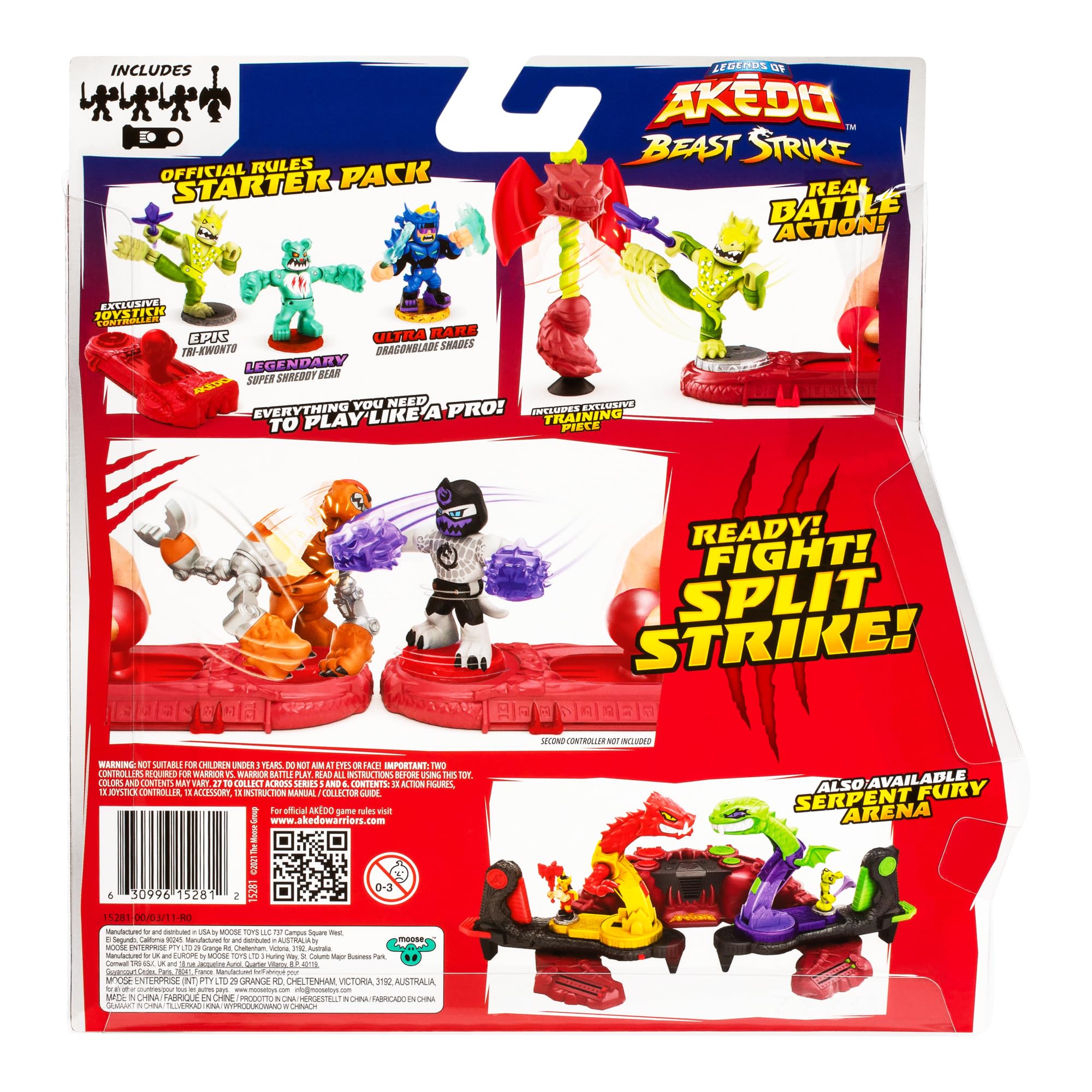 Legends of Akedo Beast Strike Starter Pack | 3 Akedo Warriors | 1 Legendary Warrior, 1 Beast Striker and 1 Ultra Rare Warrior | with Training Practice Piece and Exclusive Joystick Controller, Medium