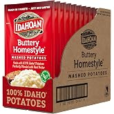 Idahoan&reg; Buttery Homestyle&reg; Mashed Potatoes, 4 oz (Pack of 12) | Real Idaho Potatoes and Butter | Rich, Creamy and Fluffy | Gluten-Free | Quick and Easy to Prepare Side Dish or Dinner Meal