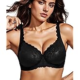 EvesLace Ultra Soft Lace Bras for Women, Full Coverage Underwire Minimizer Bras, Lifting Comfort Bra for Everyday Wear.
