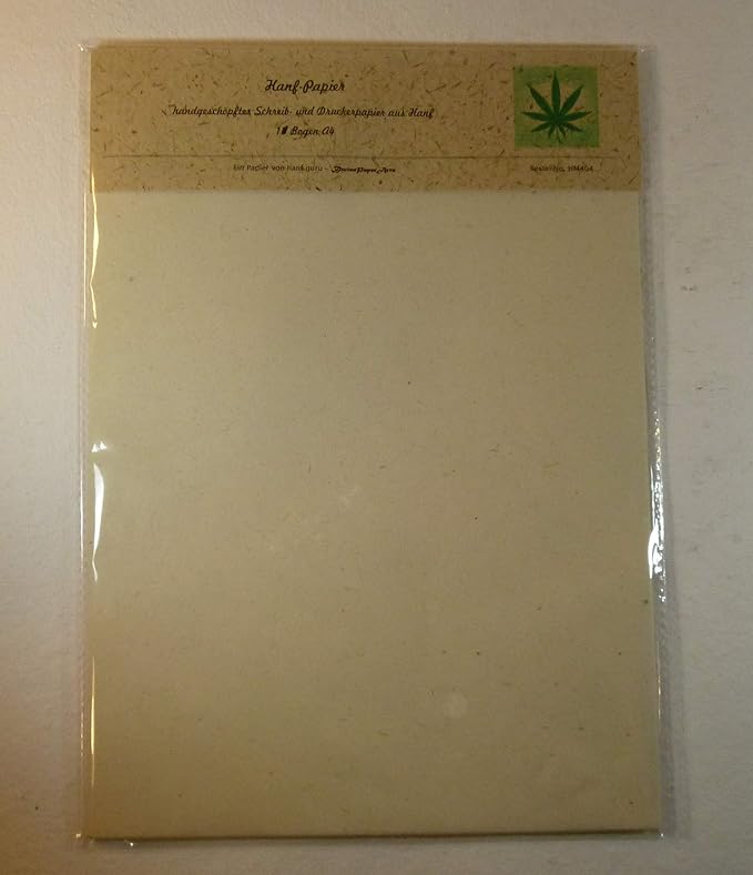 Paperfreak: Hemp Paper for Laser Printing Handmade A4 Pack of 10 Sheets