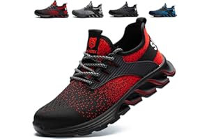 SUADEX Steel Toe Sneakers for Men Women Indestructible Work Shoes Lightweight Comfortable Safety Sneakers Slip-Resistant Composite Toe Shoes for Construction