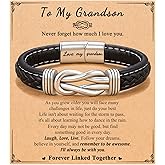 ORISPRE To My Son/Grandson/Nephew Bracelet, Gifts for Teens Boys Men Inspirational Bracelet for Birthday Confirmation Graduation Back to School Christmas Gifts