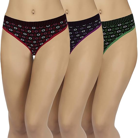 Women's Cotton Multicolor Bikini Panty (Pack of 3)