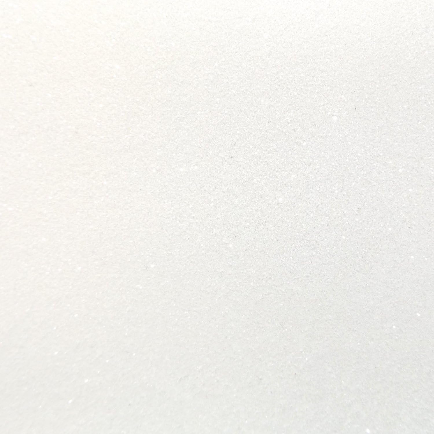 Lincoln Crafts - Fine Glitter Cotton Fabric Sheets A4 Size, White