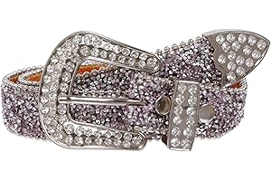 beltiscool Kids 1 1/8" (28 mm) Western Cowgirl Rhinestone Sparkling Mesh Belt