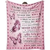 Daughter Gifts from Mom, Daughter Birthday Gifts, Birthday Gift for Daughters, Soft Daughters Blanket 60" x 50"