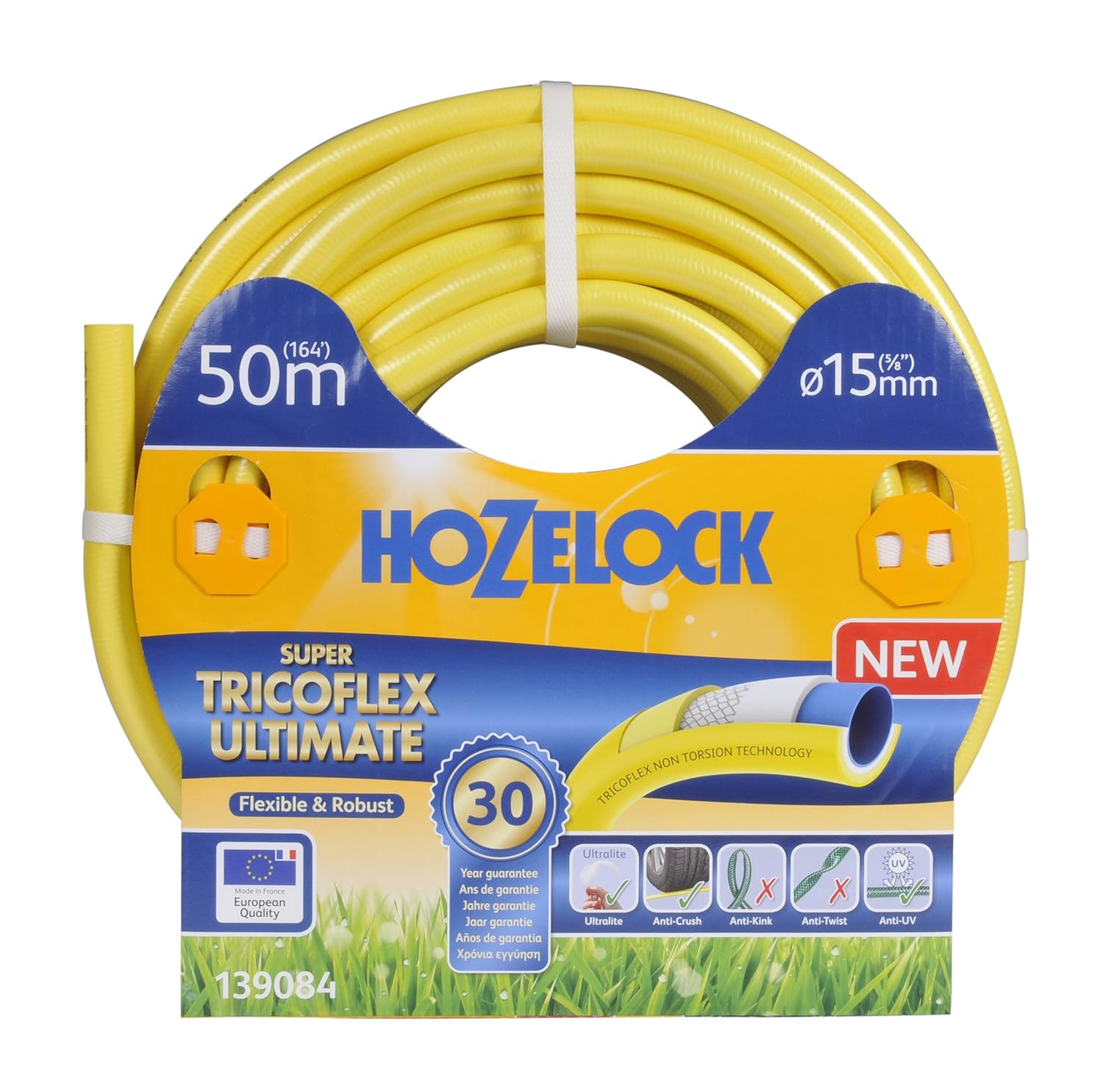 Hozelock Super Tricoflex Ultimate Hose, Yellow, 15 mm x 50 m Amazon.co