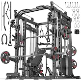 XGSW Smith Machine with Weight Stack, Multi-Function Squat Rack Power Cage with Cable Crossover System, for Home Gym