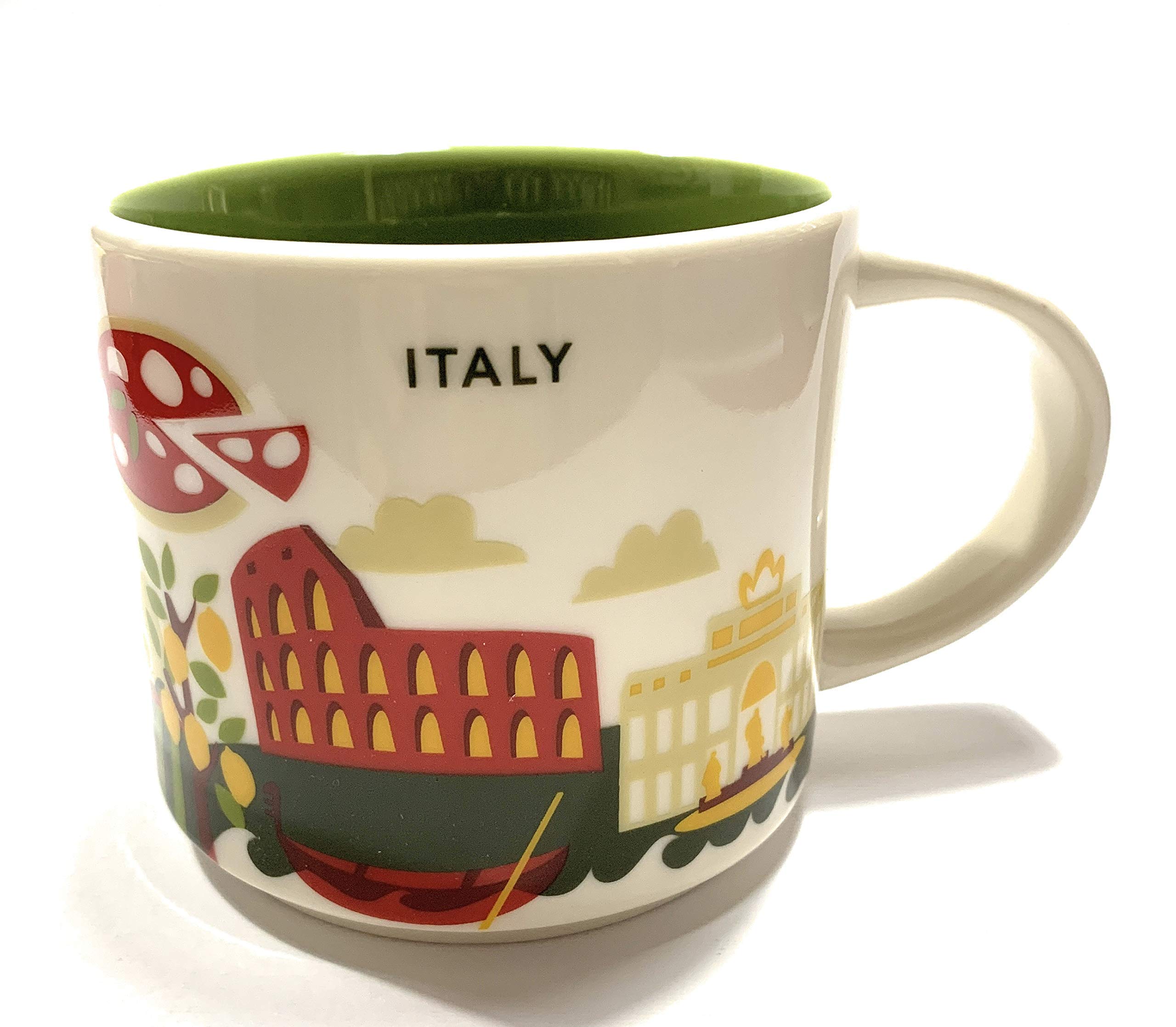 STARBUCKS Italy You Are Here Yah Coffee Mug Green