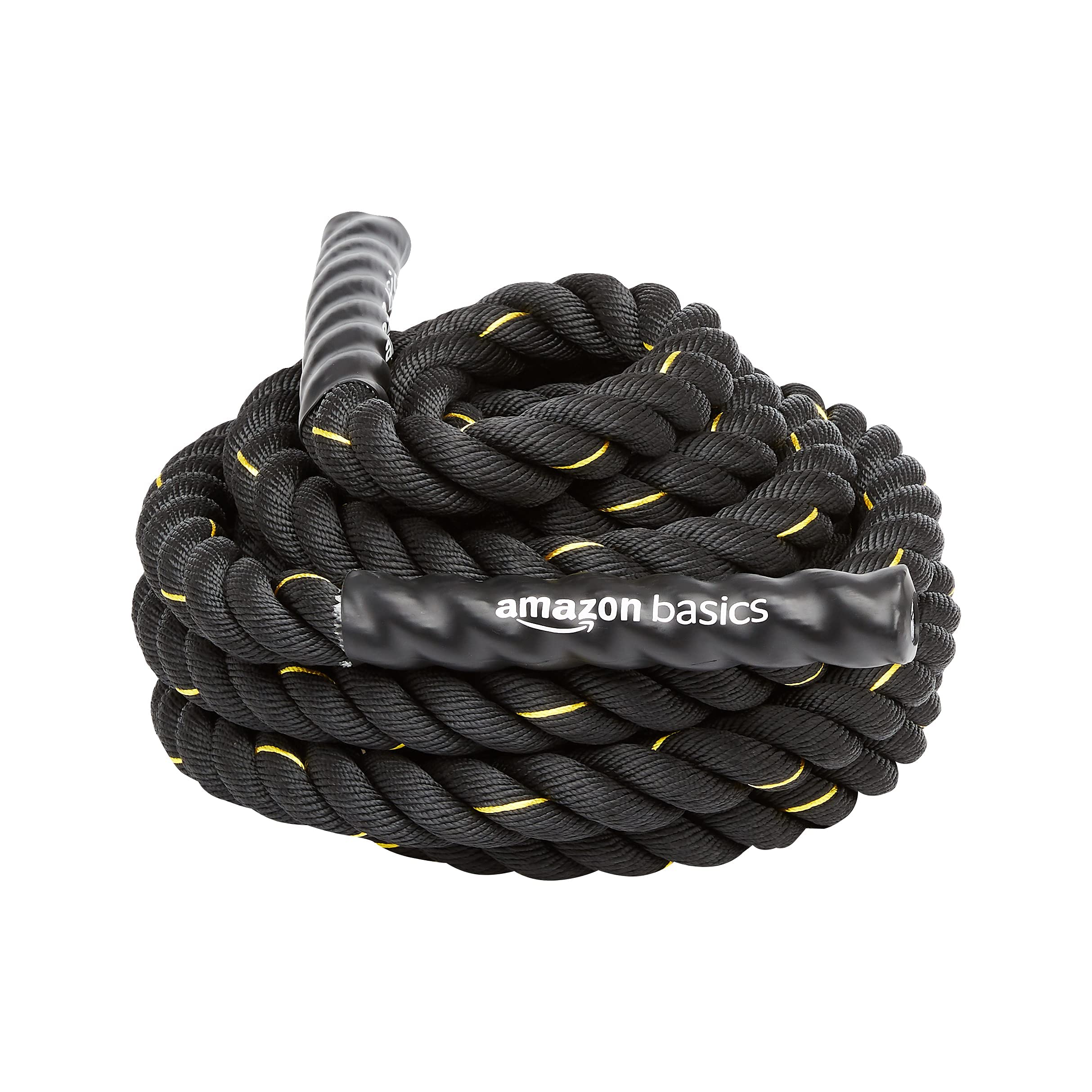 Amazon Basics Heavy Resistance Exercise Training Home Gym Workout Battle Rope - 9m x 3.8cm, Black