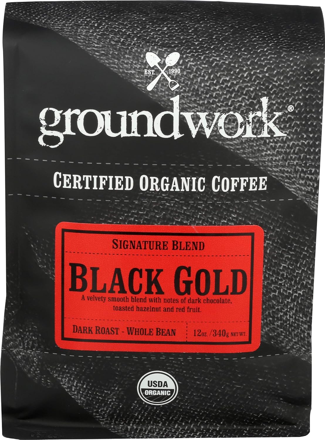 Groundwork Certified Organic Whole Bean Coffee, Black Gold