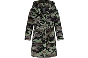 Childlike Me Boys Fleece Bathrobe Hooded Toddler Soft Fuzzy Robe for Kids 2-16 Years