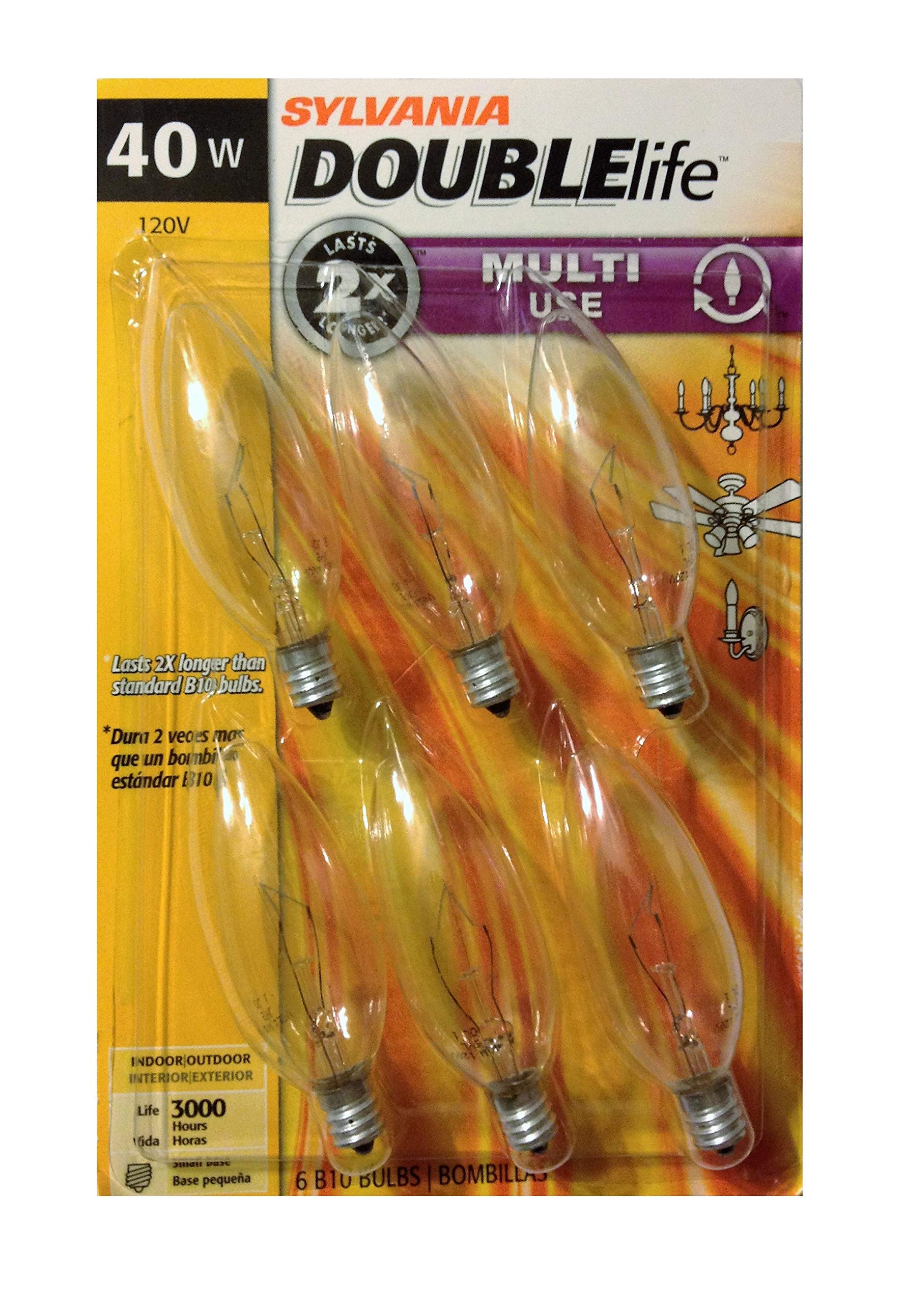 SYLVANIA Home Lighting 18749 Incandescent Bulb, B1040W, Double Life