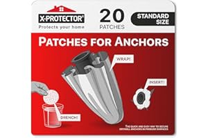 X-Protector Patches for Hollow-wall Anchors - 20 PCS Standard Size - Loose Wall Anchor Fix Pad - Dry Wall Anchor Repair Pads 