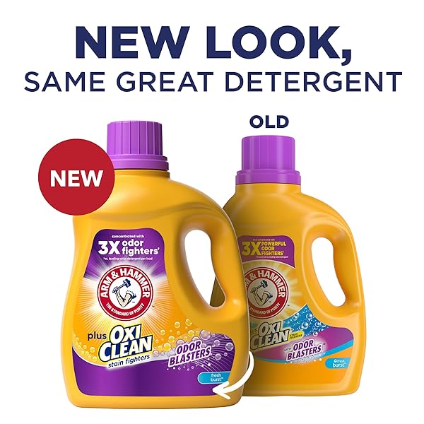 ARM & HAMMER PLUS OXICLEAN ODOR BLASTERS FRESH BURST, 77 LOADS LIQUID LAUNDRY DETERGENT, 100.5 FL OZ