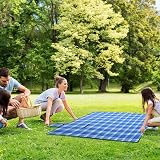 TKLake Extra Large Beach Blanket 210x200cm Waterproof Sandproof Orange Grey view 2
