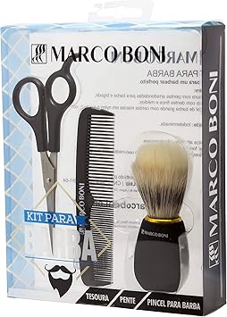 Kit Masculino Para Barba, Marco Boni, Preto 