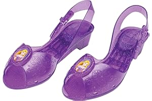 DISGUISE Rapunzel Jelly Shoes, Official Disney Princess Costume Shoes with Rapunzel Emblem, Kids Size 11/12 Medium