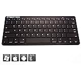 CyberTech Bluetooth Ultra-Thin Keyboard for iPad Air/ Air 2,iPad Pro,iPad mini 1/ 2/ 3/ 4,iPad 2/ 3/ 4, Galaxy Tablets,Windows Tablets,and Other Mobile Devices,For IOS,Andriod,Windows System(BLACK)