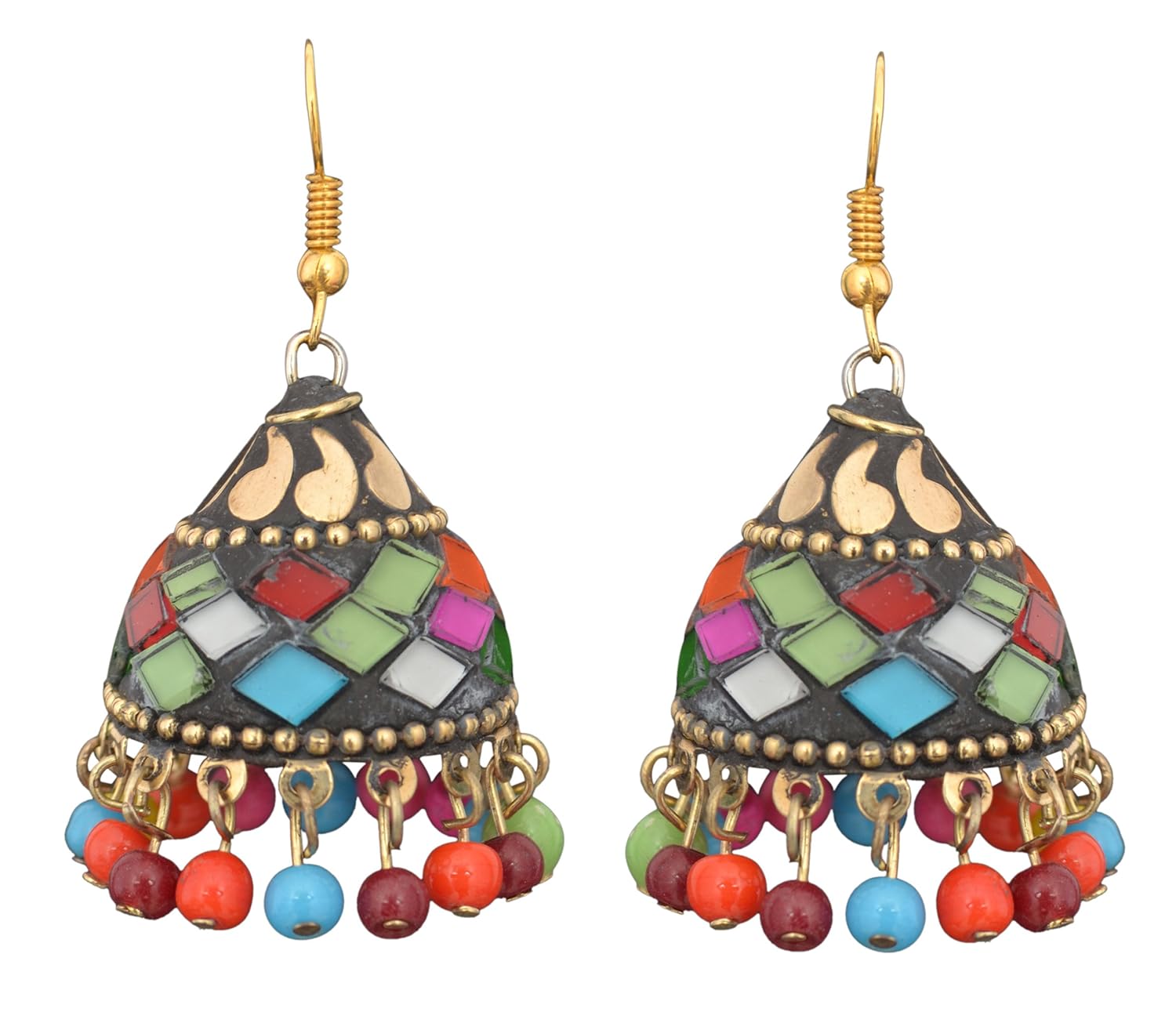 sitashi multicolor metal jhumki earring for women